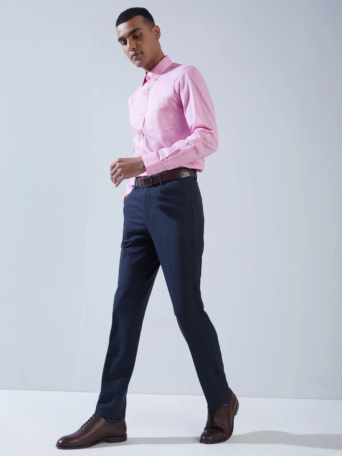 100% Cotton Pink SLIM FIT Full Sleeve Formal Mens Plain Shirt