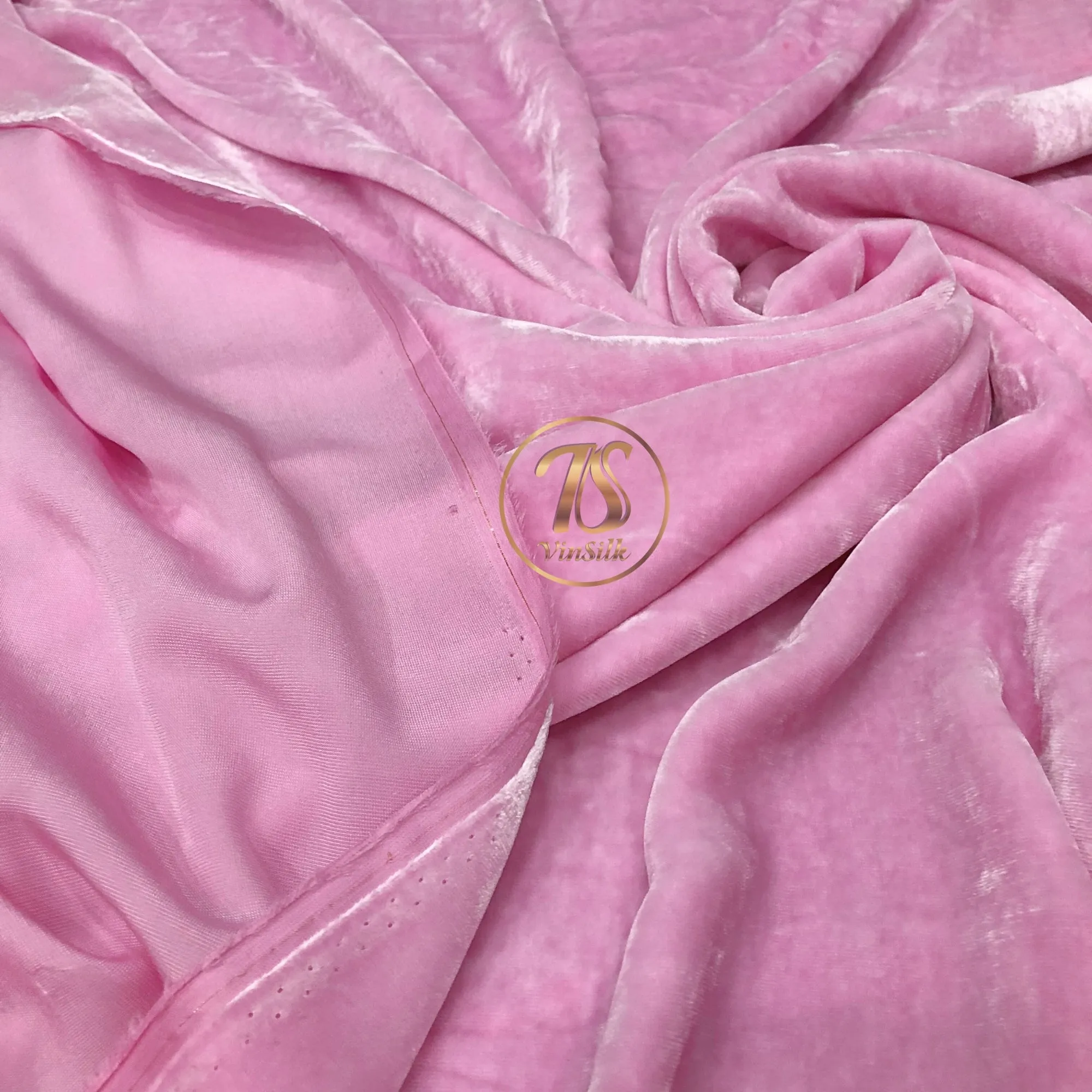 100% Mulberry Silk Velvet Fabric - Baby Pink Silk Velvet Fabric - Silk apparel fabric