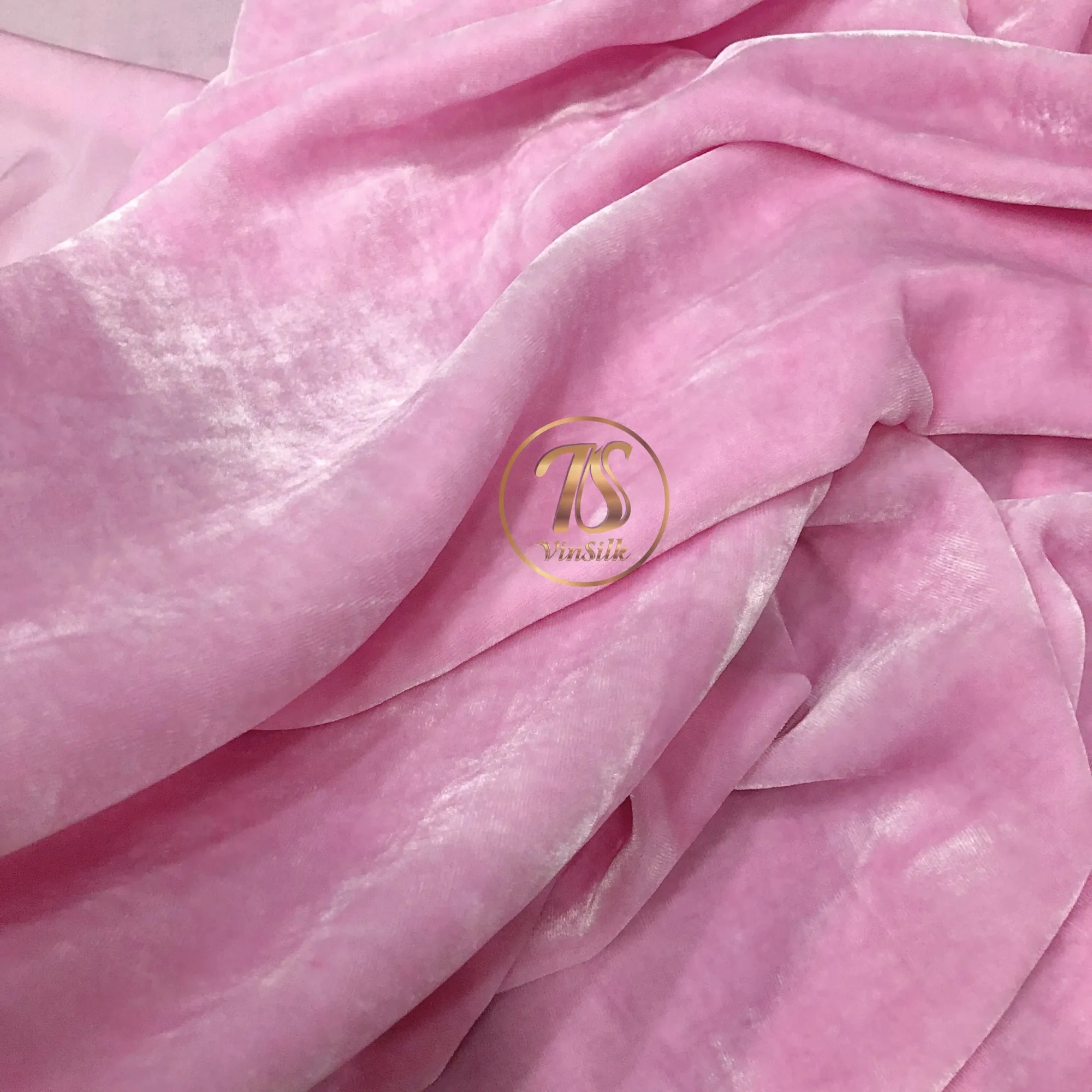 100% Mulberry Silk Velvet Fabric - Baby Pink Silk Velvet Fabric - Silk apparel fabric