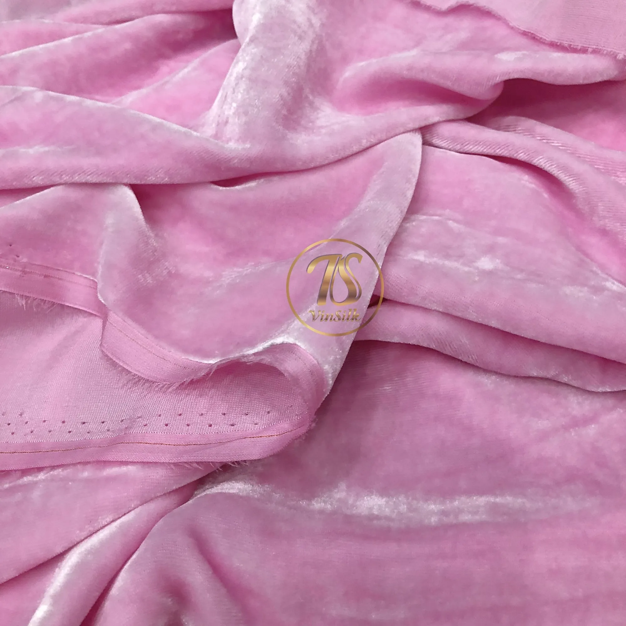 100% Mulberry Silk Velvet Fabric - Baby Pink Silk Velvet Fabric - Silk apparel fabric