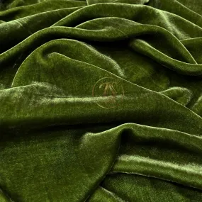 100% MULBERRY SILK VELVET fabric by the yard - Green silk velvet - Luxury Silk Velvet - Silk apparel fabric - Silk for clothes