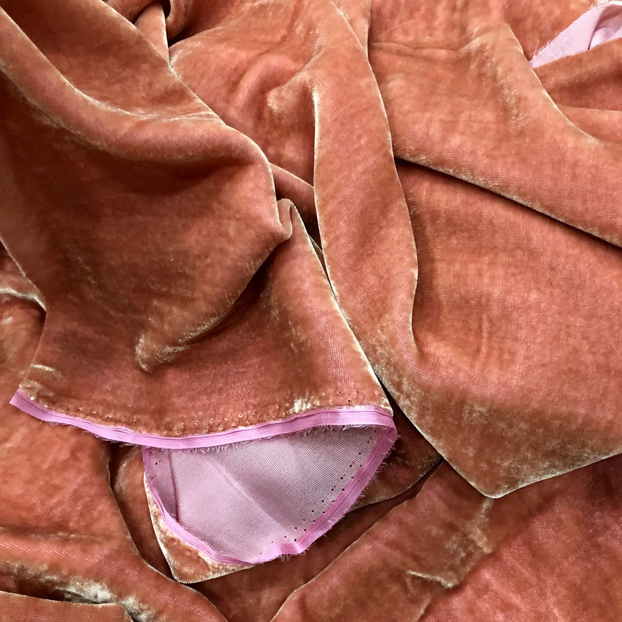 100% Pure Mulberry Silk Velvet Fabric - Luxury Silk Velvet - Silk for sewing - Orange velvet