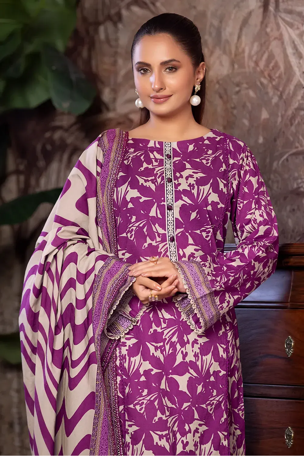 3PC Printed Unstitched Cambric Suit KCC-2851