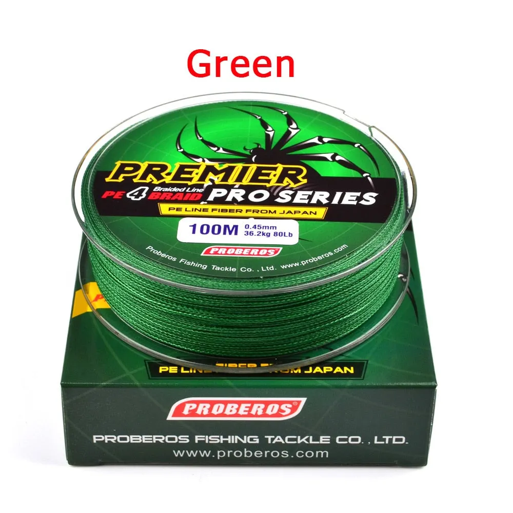 4 ipliklerini/100M Winter fishing super strong braided silk fishing line6-100LB 0.4-10.0 PE fish line lure fishing accessories