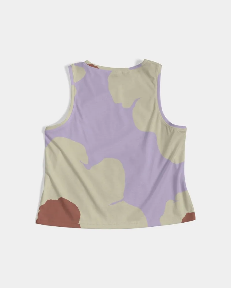 Abstract Flowers Lilac Women's Cropped Tank