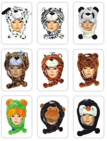 adult plush animal ear flap trapper hats Case of 120