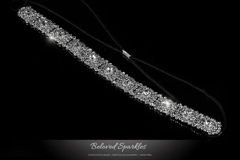 Amica Rhinestone Halo Cluster Stretch Headband | Rhinestone