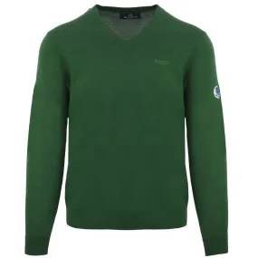 Aquascutum V-Neck Green Pull Over Jumper