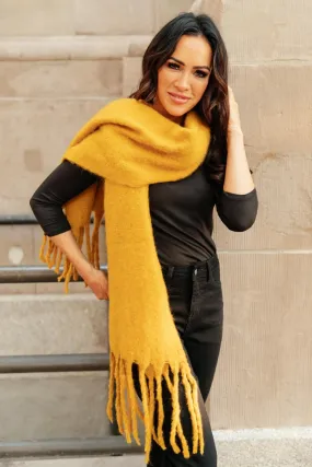 Artisan Fringe Scarf in Saffron