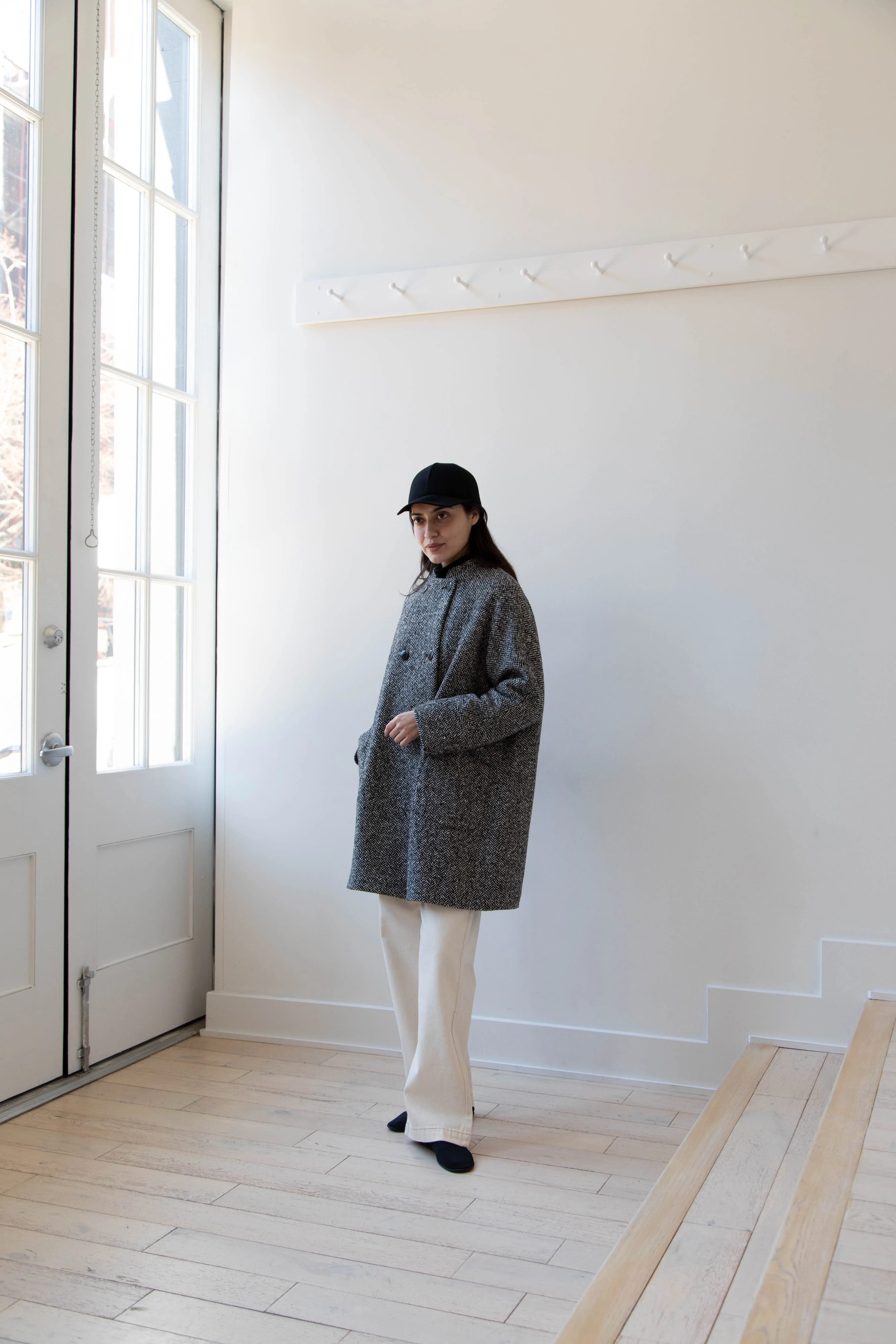 Arts & Science | Balloon Coat in Black Herringbone