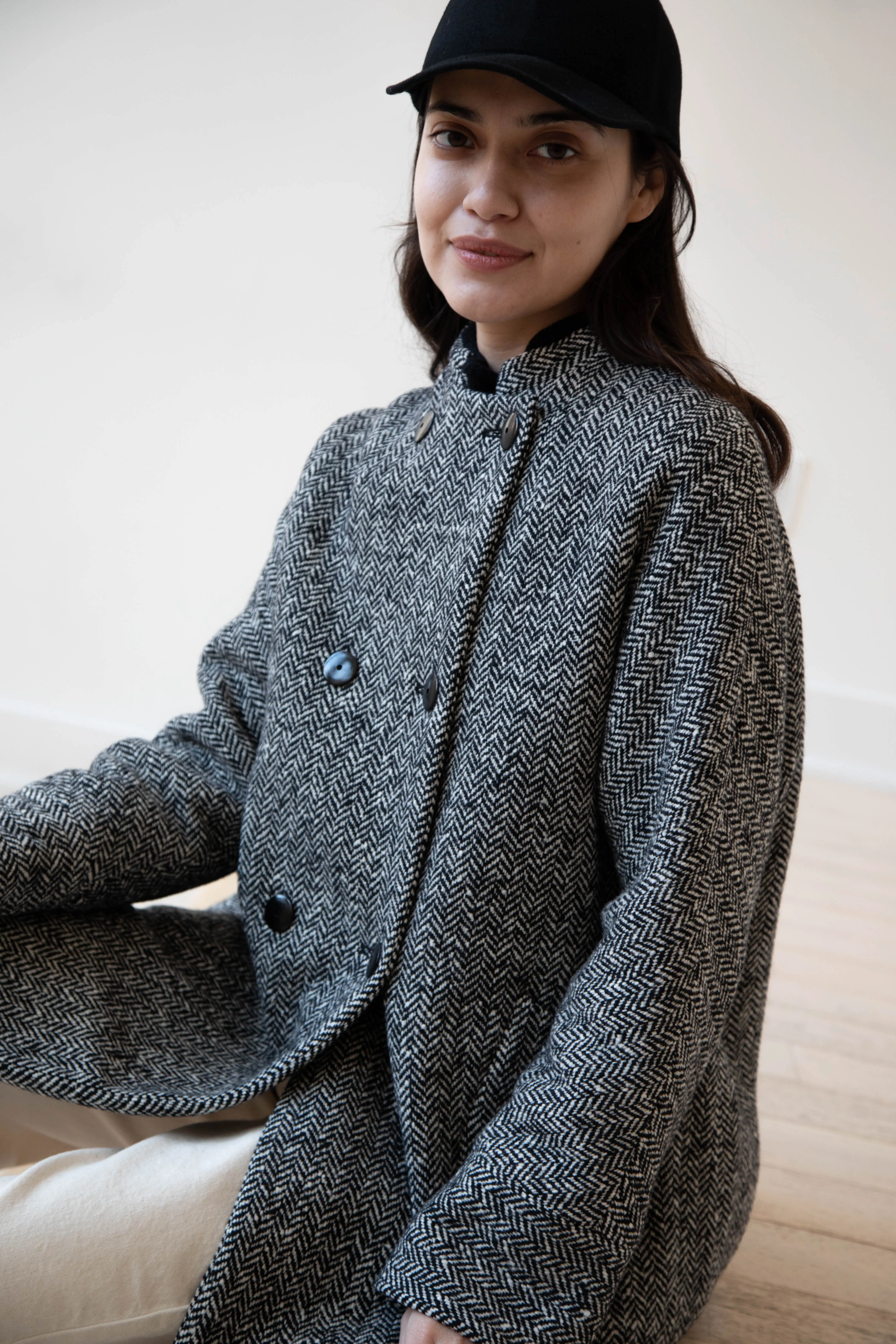 Arts & Science | Balloon Coat in Black Herringbone