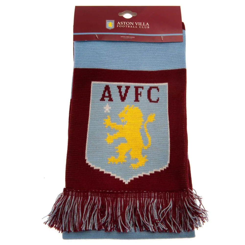 Aston Villa FC Bar Scarf - Claret and Sky Blue