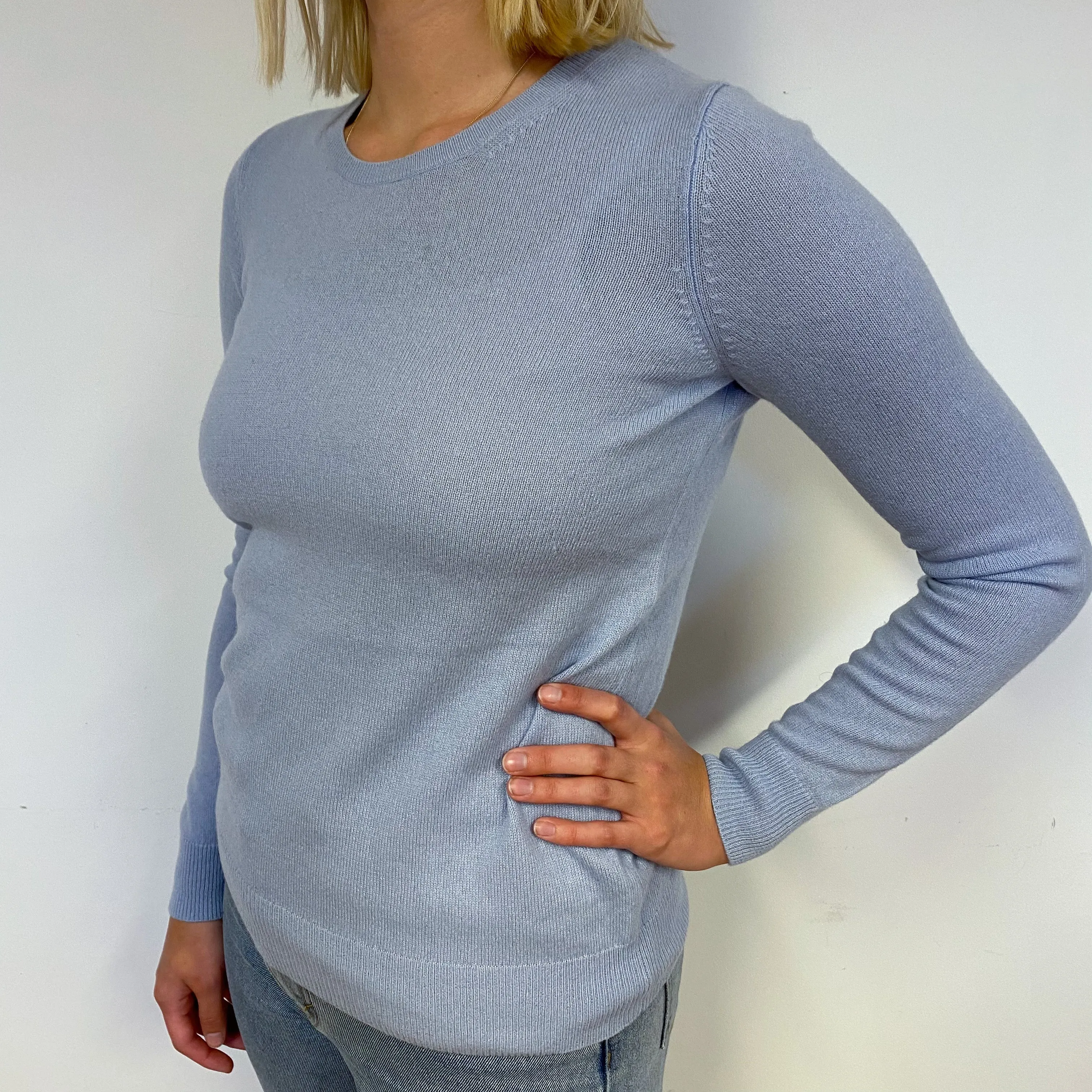 Baby Blue Cashmere Crew Neck Jumper