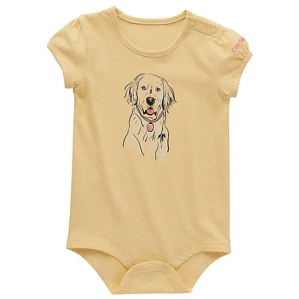 Baby Girls' Short-Sleeve Dog Bodysuit CA7047