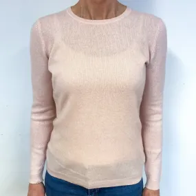 Baby Pink Cashmere Crew Neck Jumper Medium