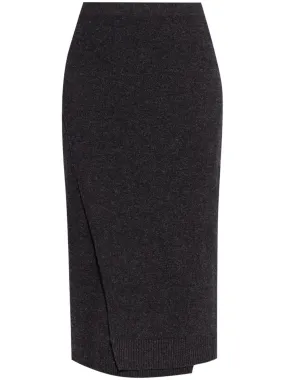 BALENCIAGA Elegant Long Wool Skirt with Draped Detail for Women