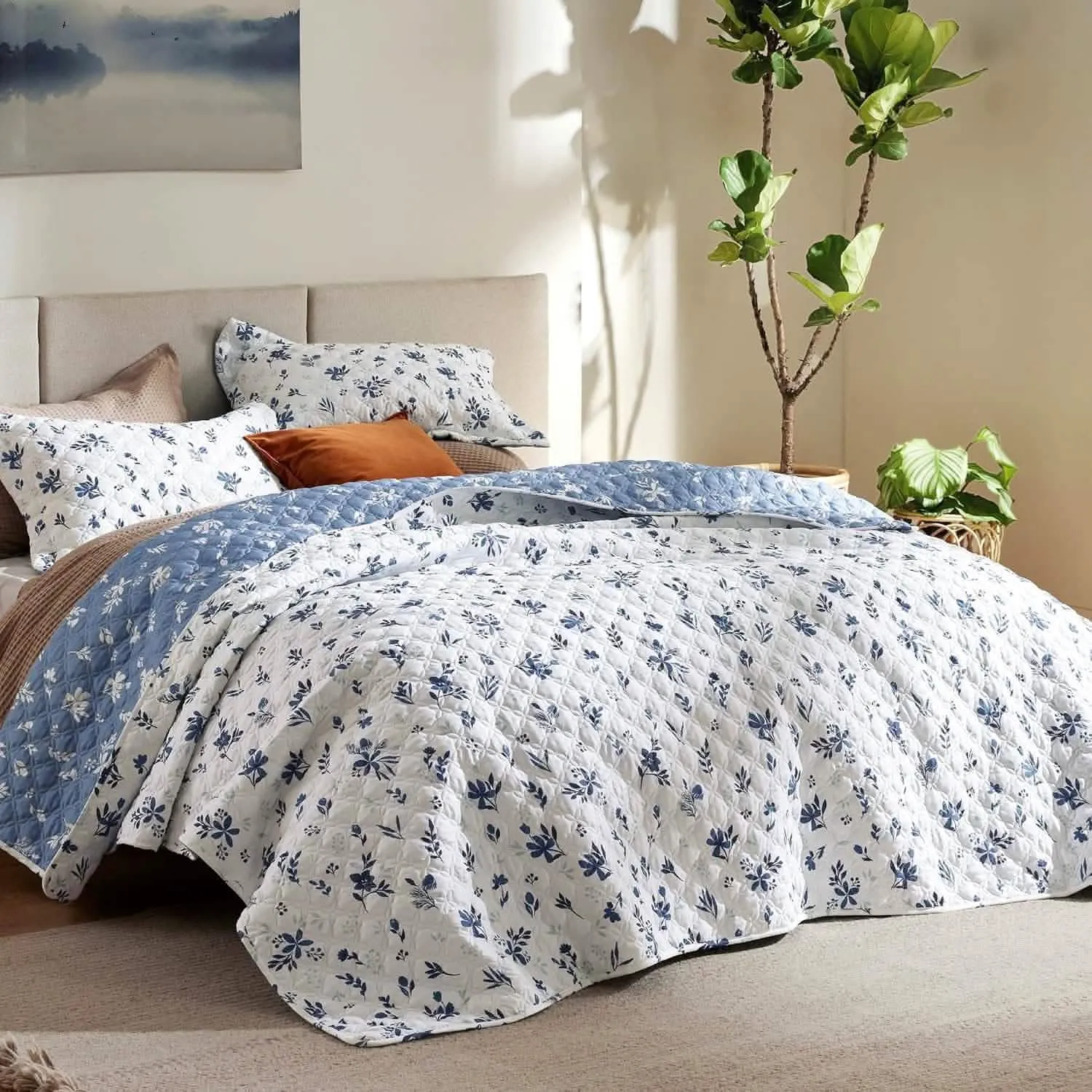 Bedsure Botanical Quilt Set