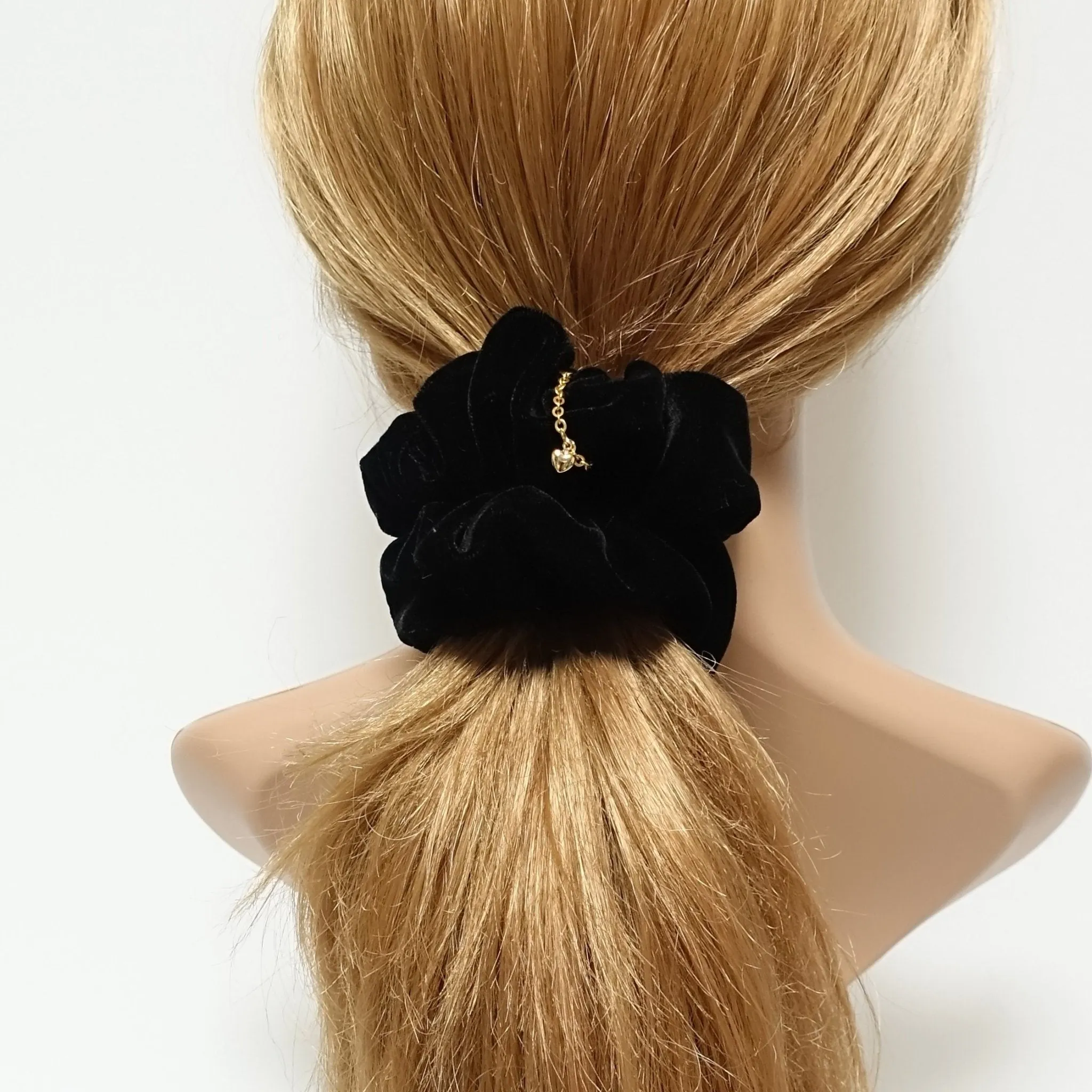 black silk velvet scrunchies soft fabric velvet hair scrunchie for women