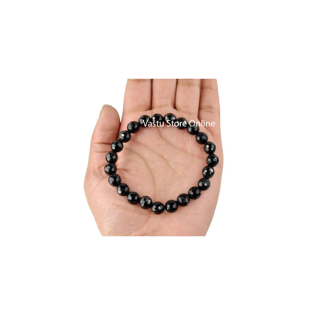 Black Tourmaline Round Crystal Bracelet