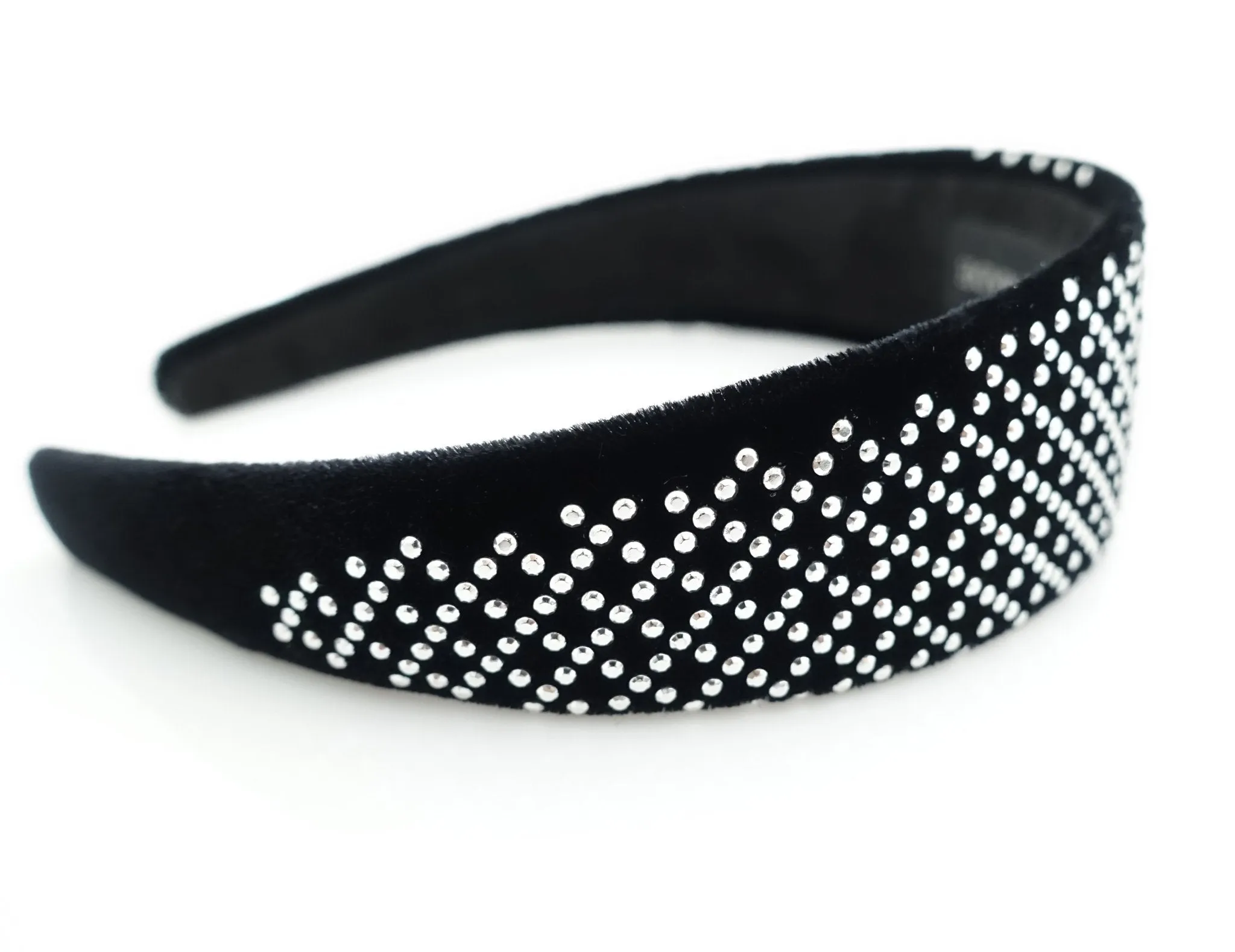 black velvet diamond grid headband dazzling fashion women fashion hairband