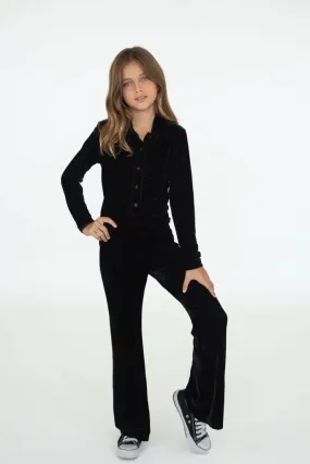 Black Velvet Flare Pant