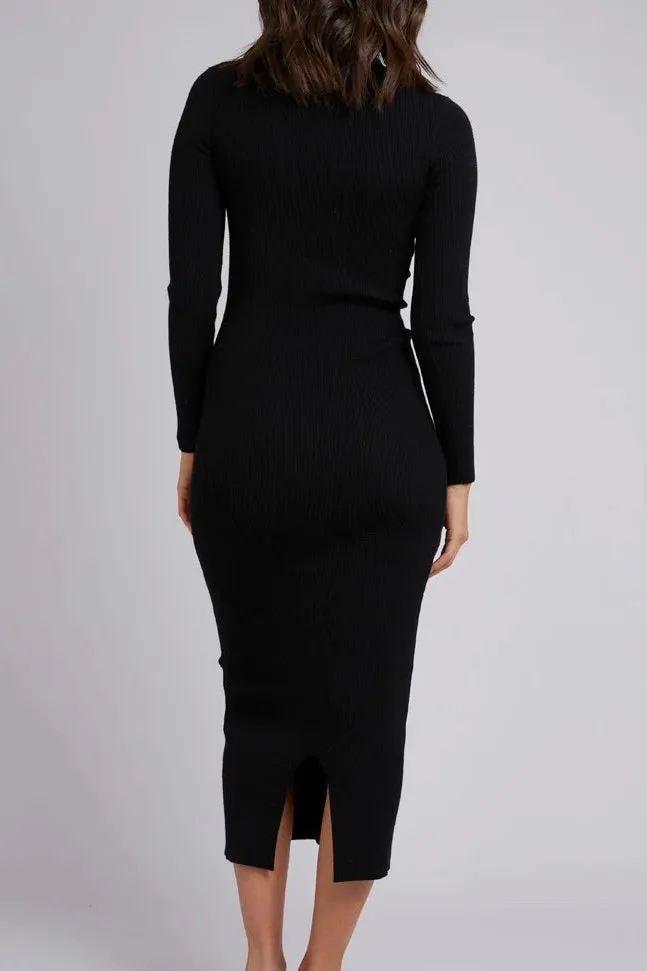 Blakely Black Cut Out Knit LS Dress