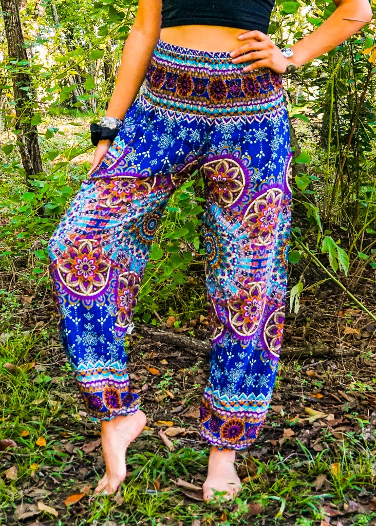 Blue Lotus Chakra Floral Harem Pants