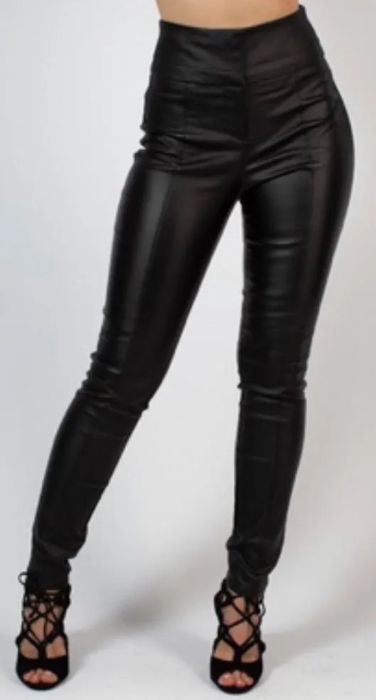 Bold Faux Leather Skinny Pants