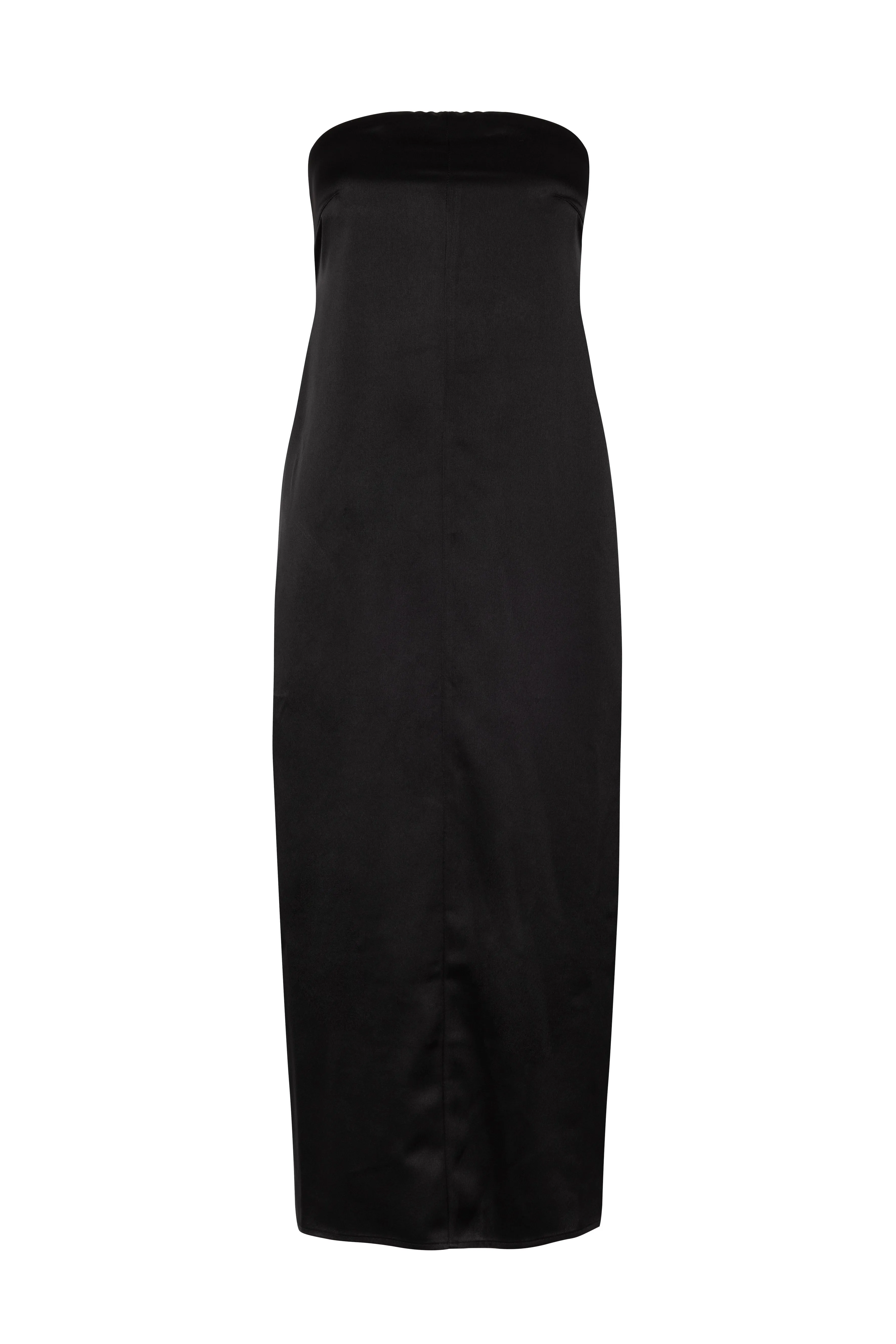 'Bonita' Strapless Satin-Crepe Dress - Black