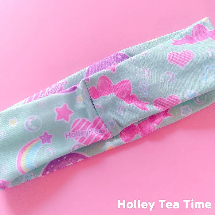 Bubbly dreams mint stretchable headband [made to order]