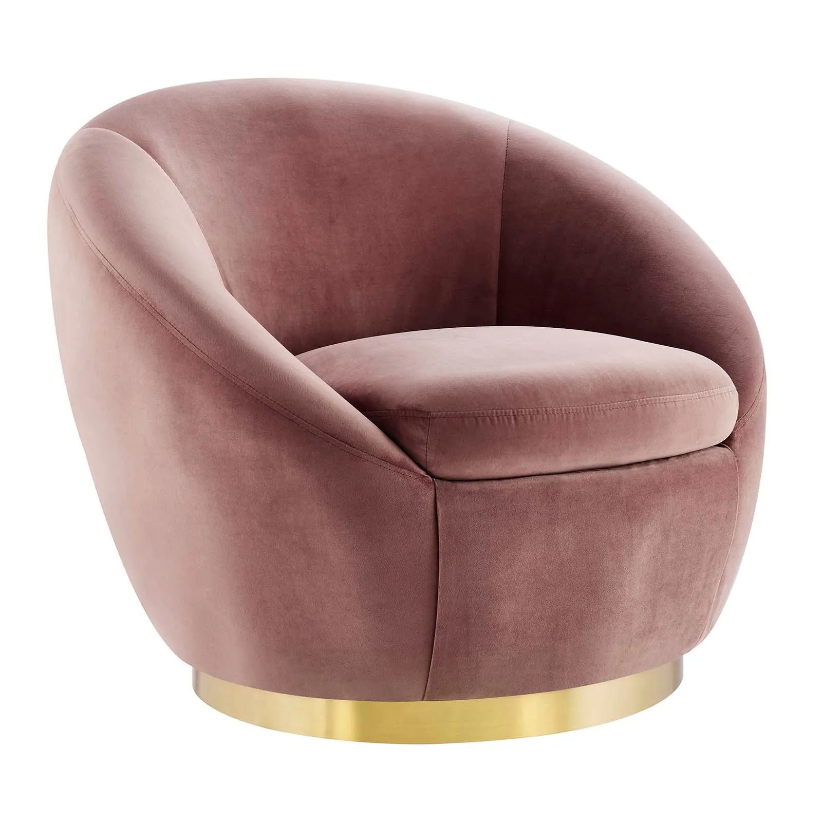 Buttercup Performance Velvet Performance Velvet Swivel Chair By Modway - EEI-5005 - Gold Dusty Rose