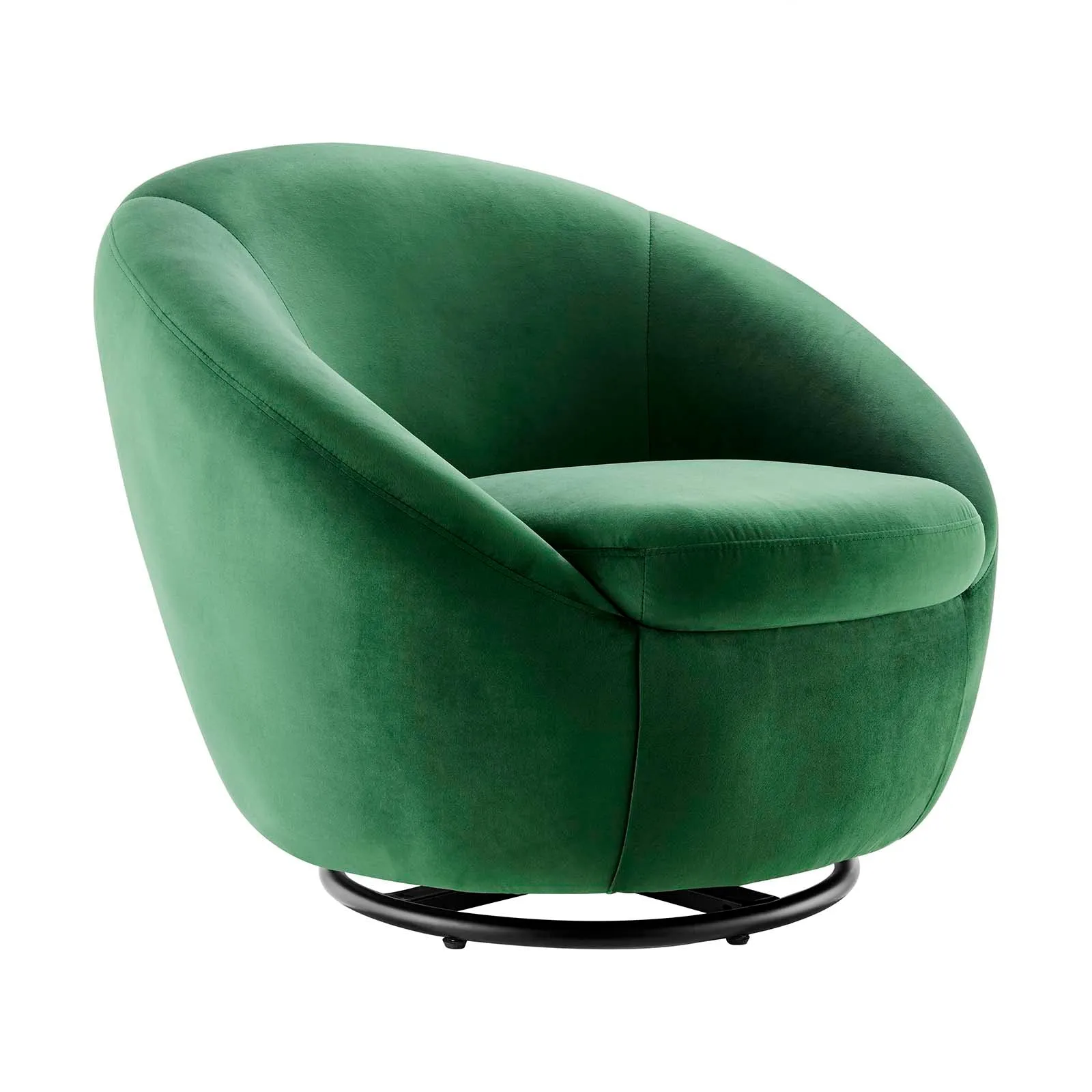 Buttercup Performance Velvet Performance Velvet Swivel Chair By Modway - EEI-5007 - Black Emerald