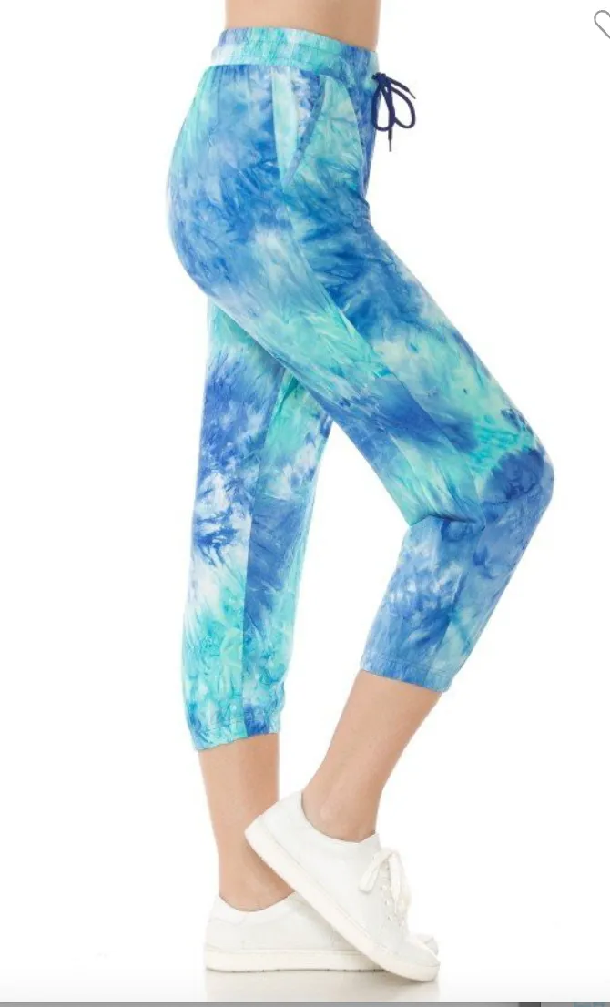 Buttery Soft Capri Tie Dye Joggers - Final Sale