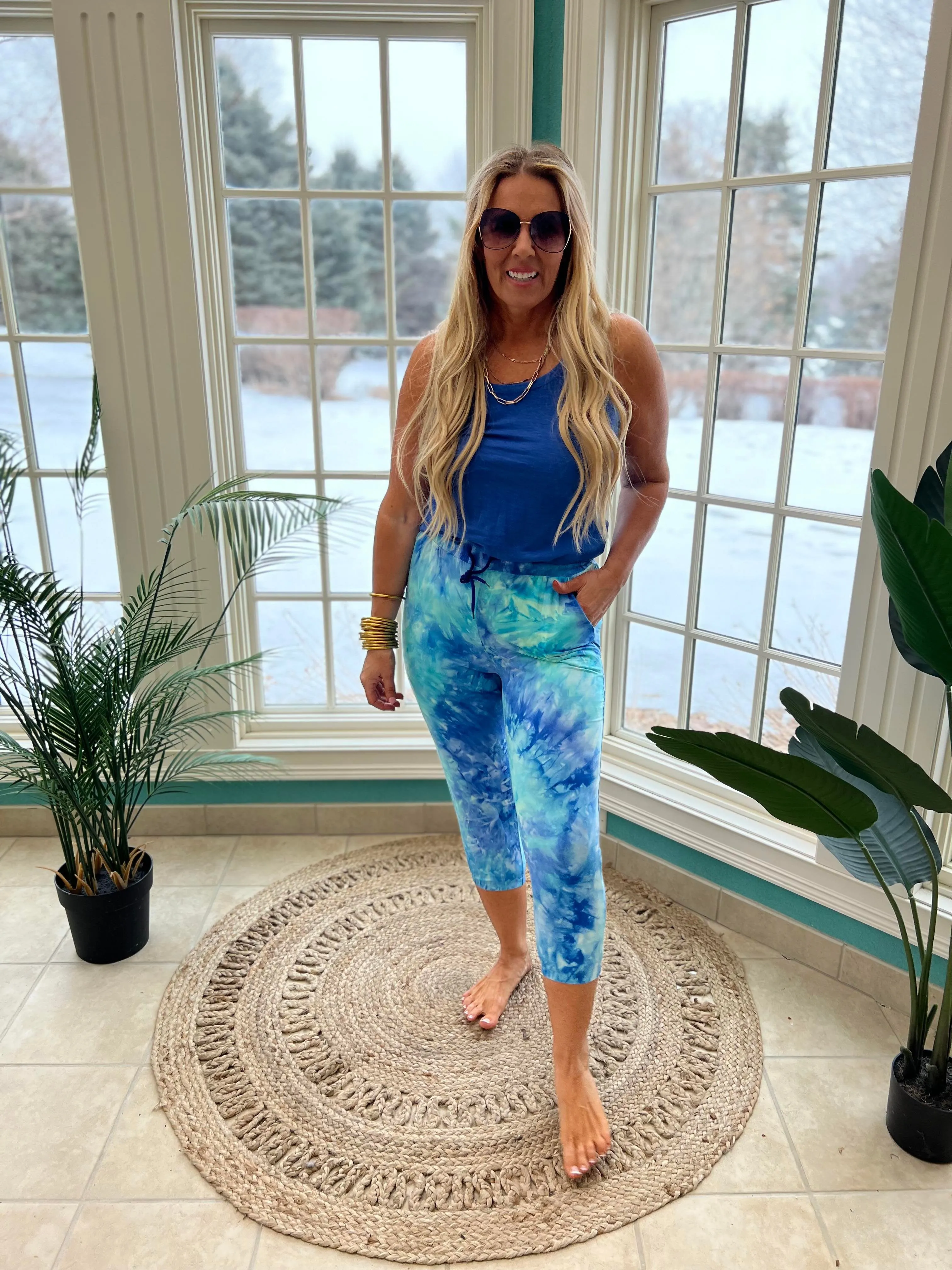 Buttery Soft Capri Tie Dye Joggers - Final Sale