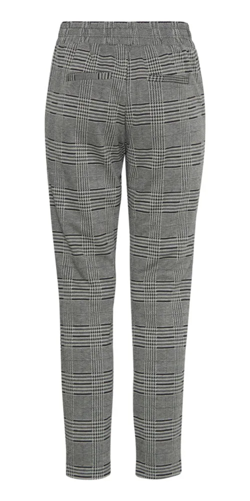 B.Young Flat Front Joggers, black check