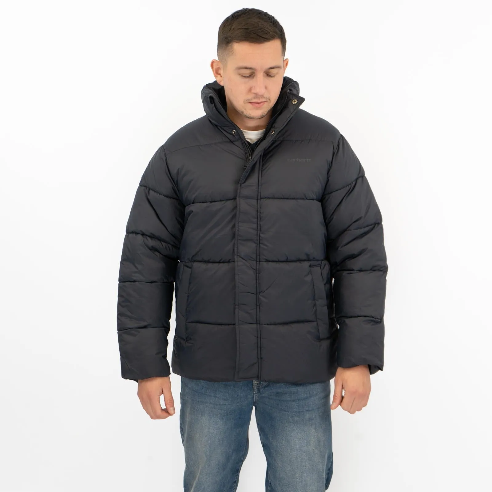 Carhartt WIP Mens Doville Water Repellent Puffer Jacket Navy