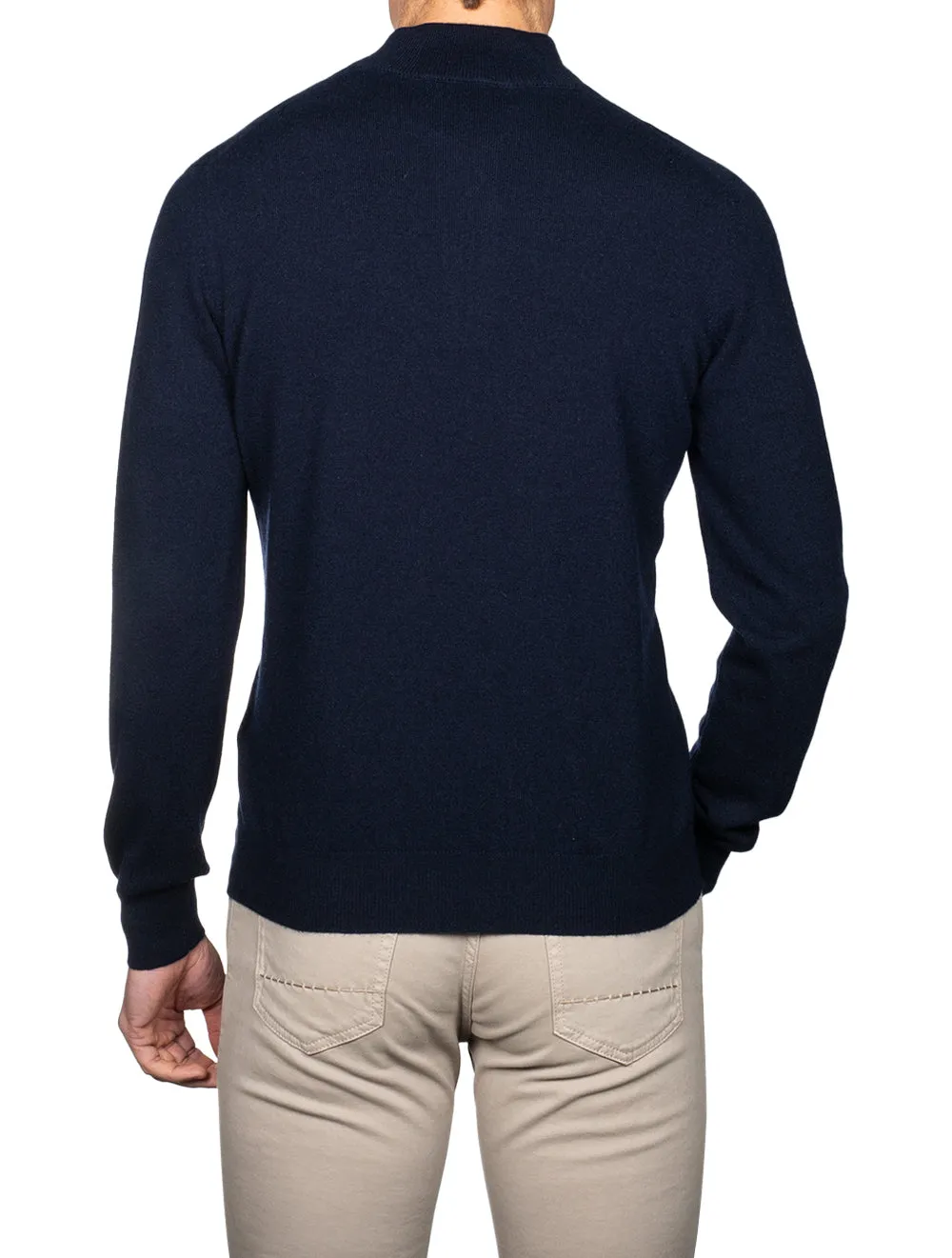 Cashmere Half Zip Navy