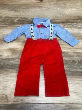 Cat & Jack 4pc Tree Print Suspender Set Blue sz 3-6m