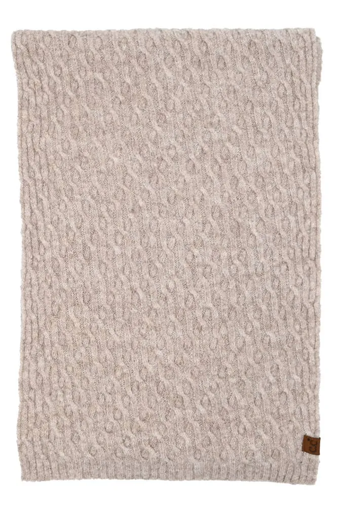 C.C Chain Link Cable Winter Scarf: Taupe