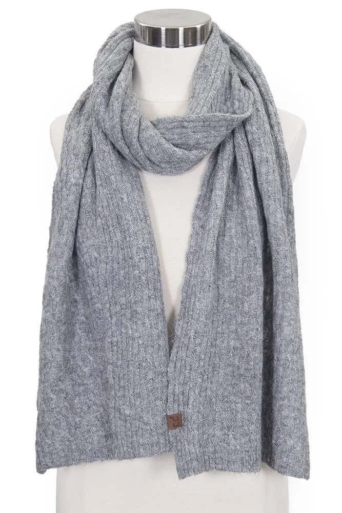 C.C Chain Link Cable Winter Scarf: Taupe