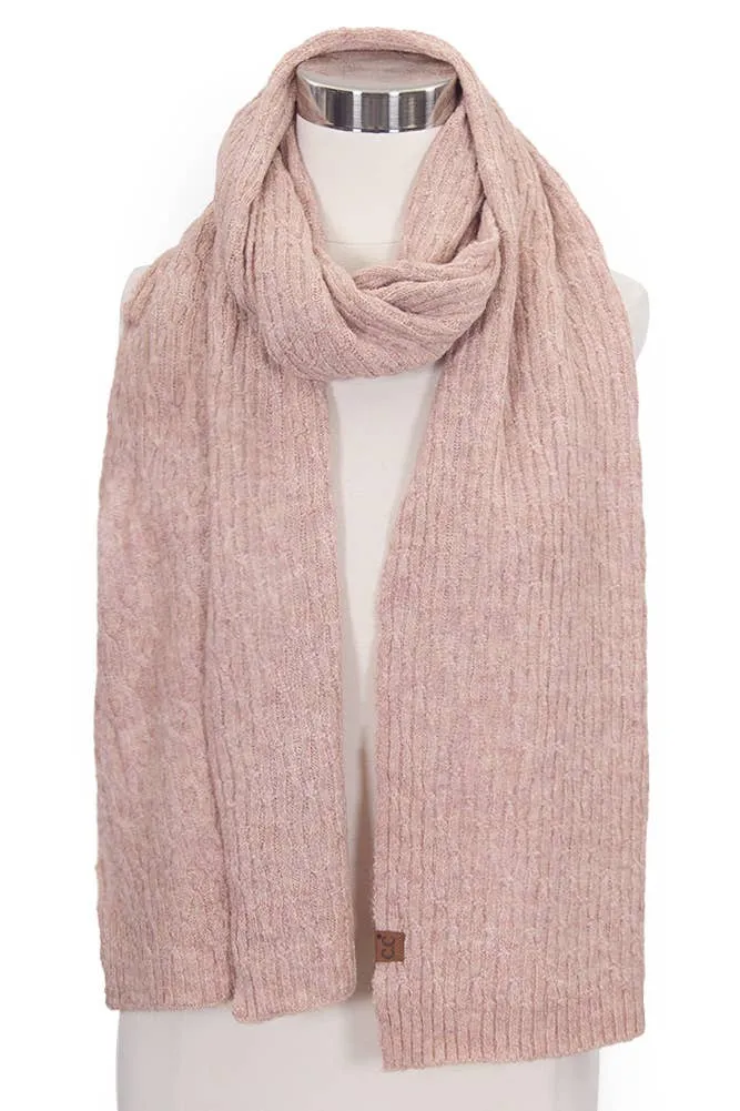 C.C Chain Link Cable Winter Scarf: Taupe