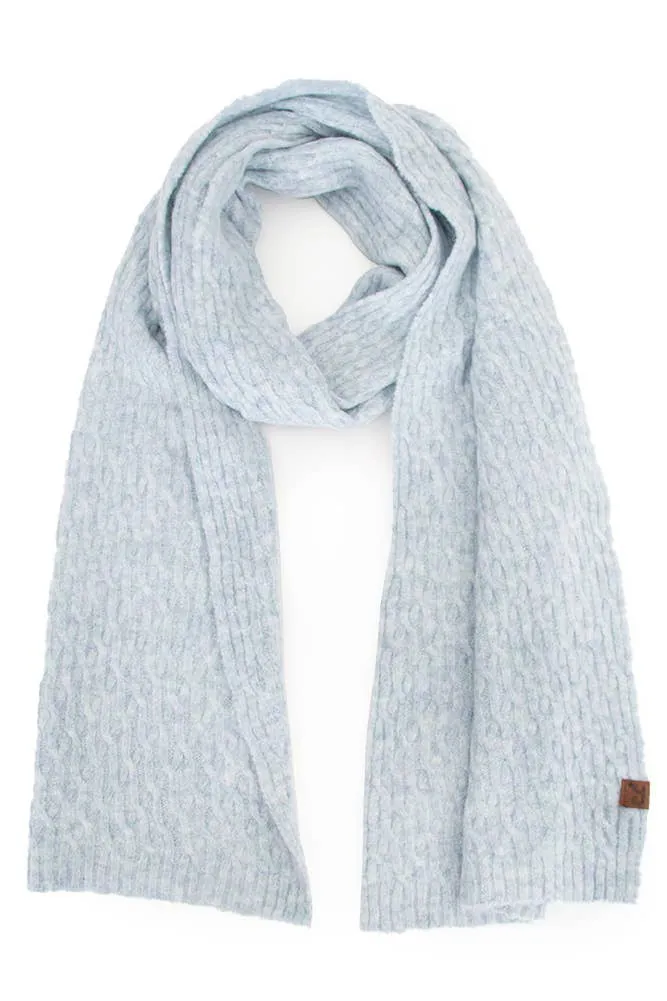 C.C Chain Link Cable Winter Scarf: Taupe