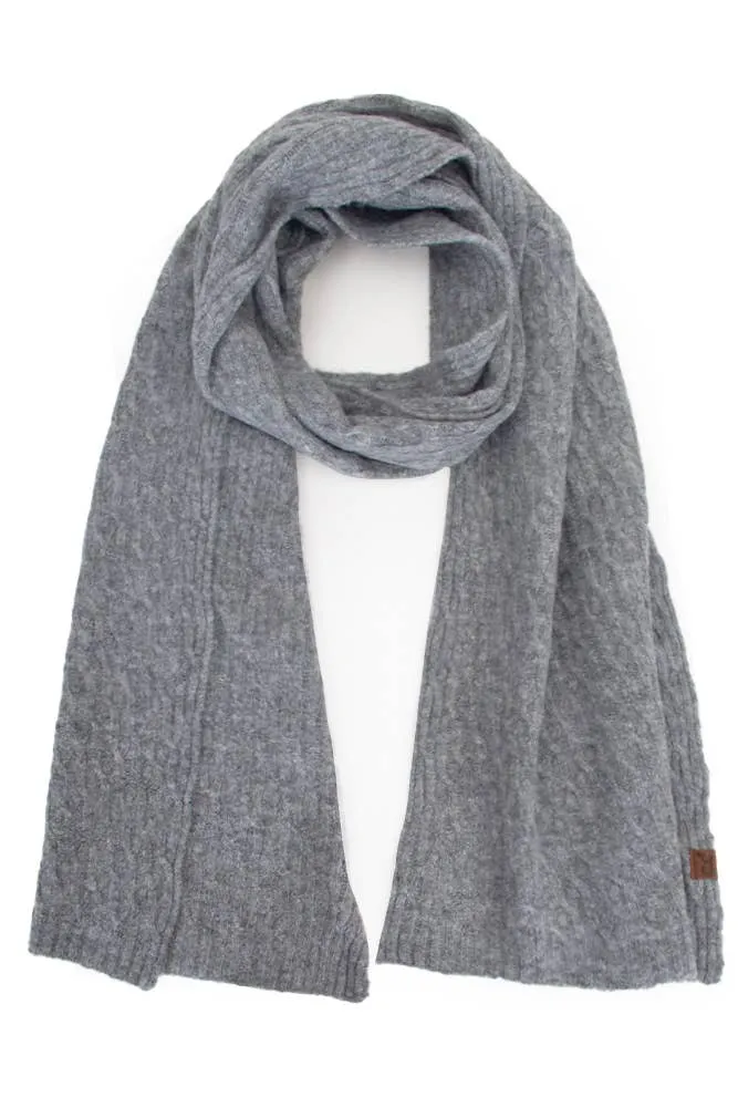 C.C Chain Link Cable Winter Scarf: Taupe