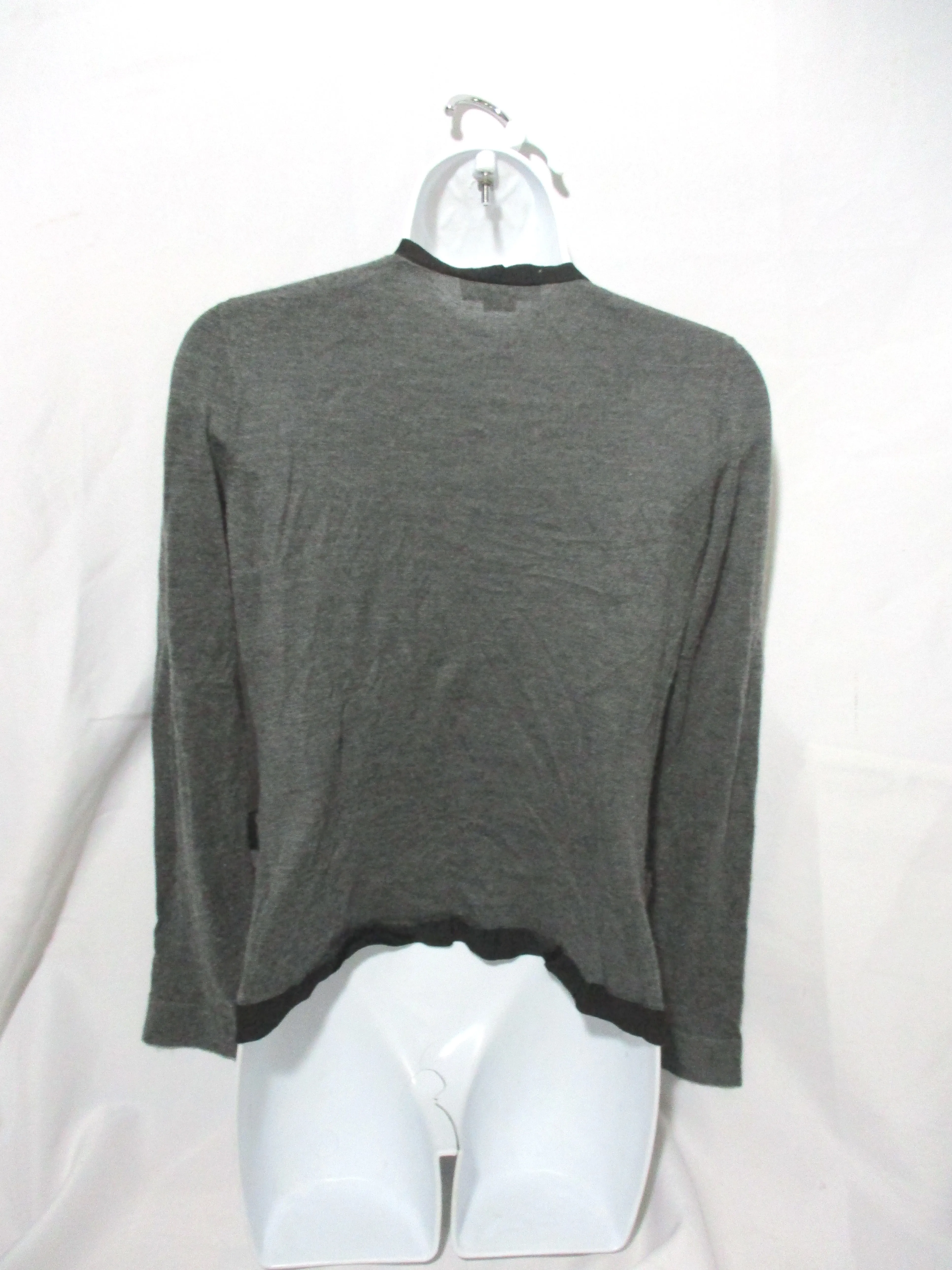 CHRISTOPHER KANE CASHMERE SILK Cardigan Sweater M GRAY BLACK