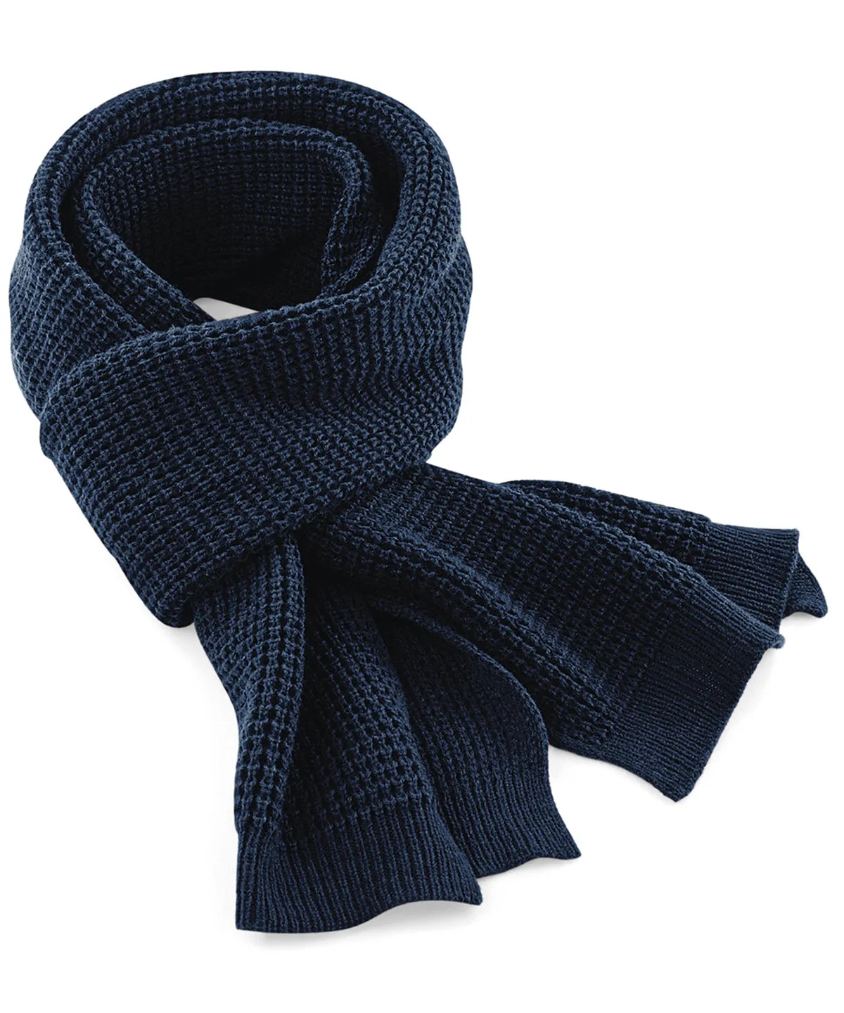 Classic waffle knit scarf | French Navy