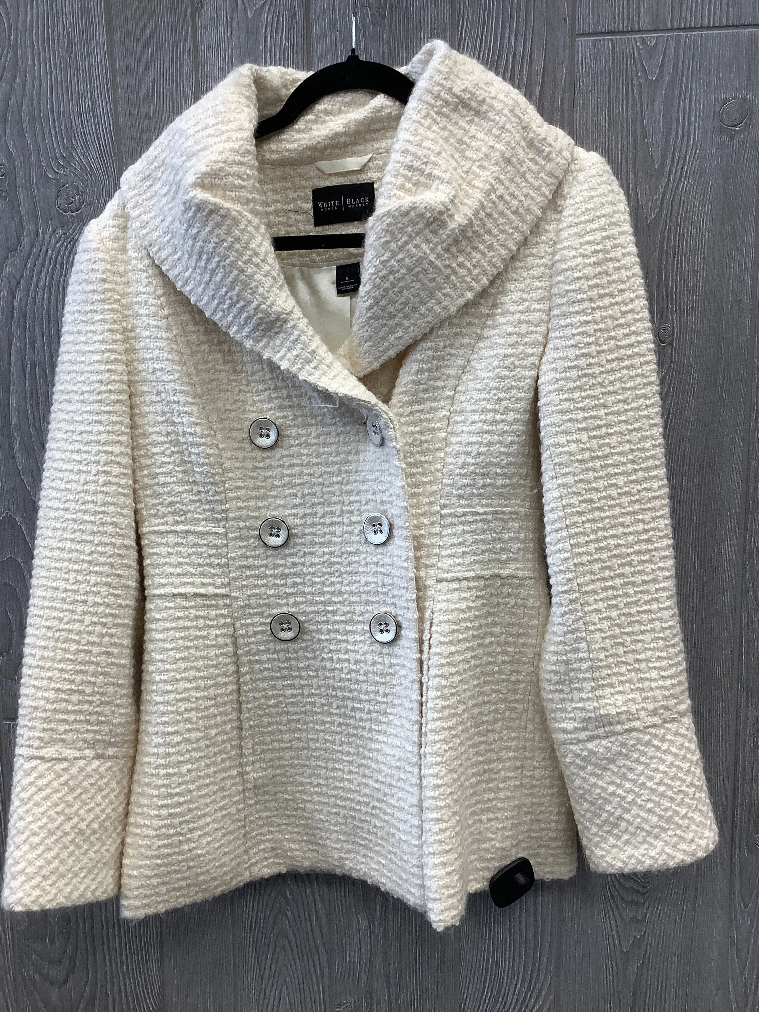 Coat Peacoat By White House Black Market In Cream, Size: S