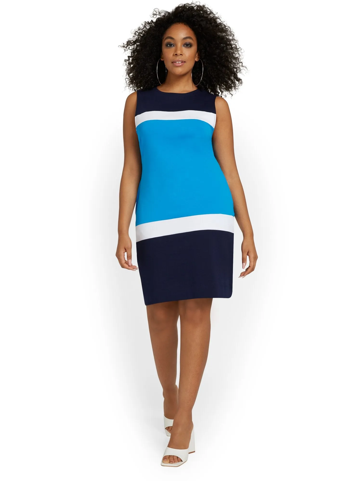 Colorblock Shift Dress - City Knits