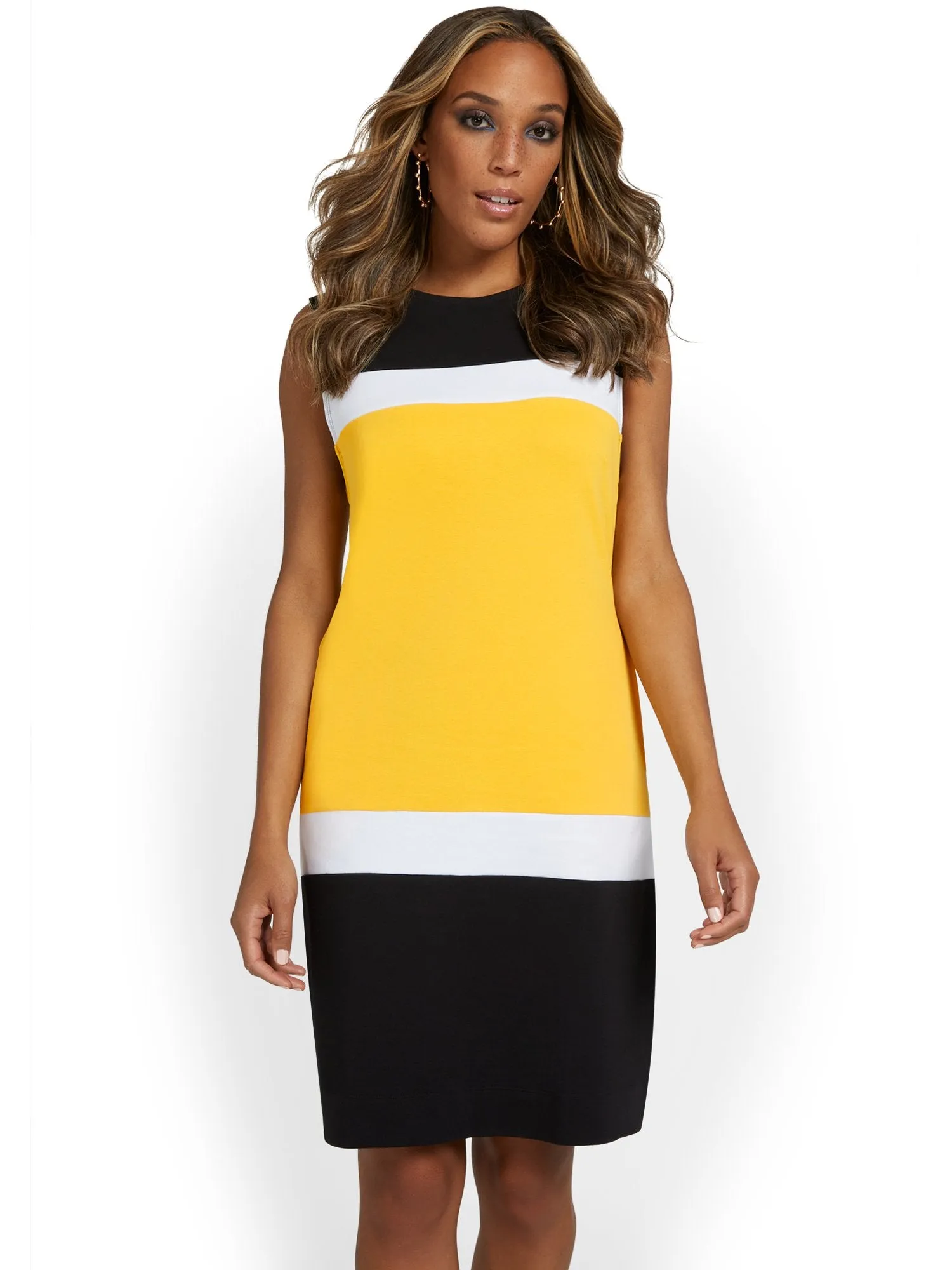 Colorblock Shift Dress - City Knits