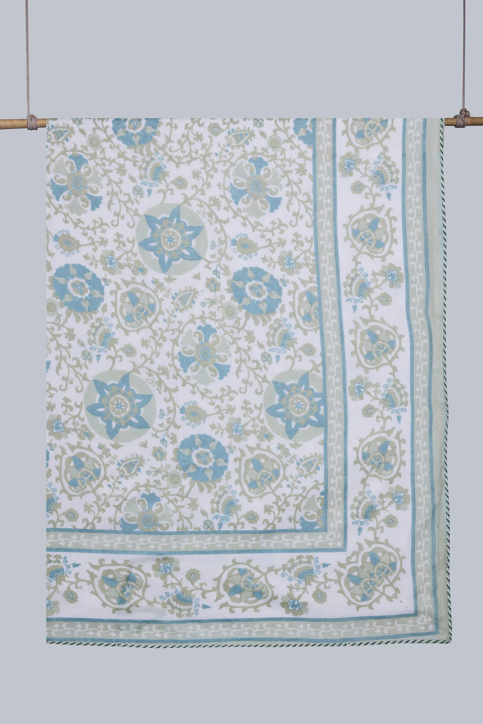 Daffodile Blue Reversible Cotton Muslin Dohar