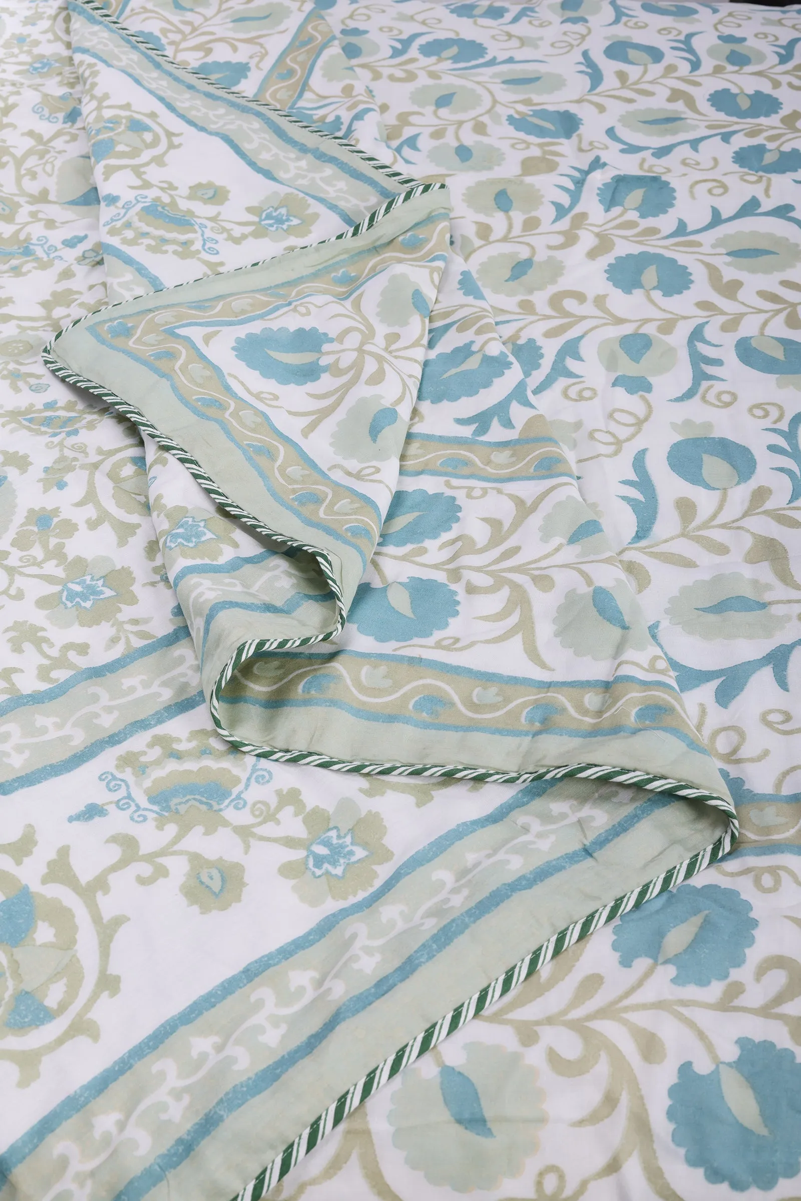 Daffodile Blue Reversible Cotton Muslin Dohar